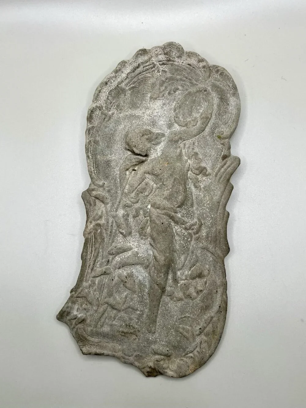 Vintage Art Nouveau Stone Wall Plaque Hang Greek Woman Garden Fantasy Gothic